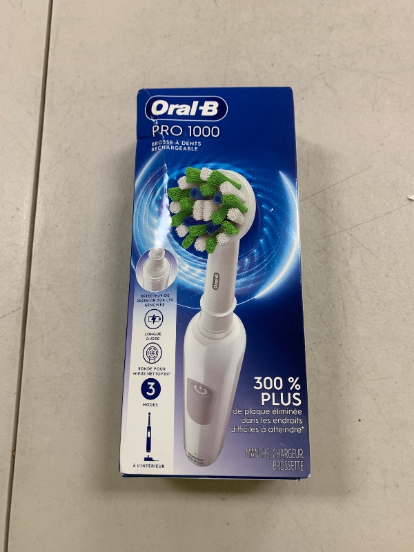 Photo 1 of Oral-B Pro 1000 Rechargeable Electric Toothbrush, White