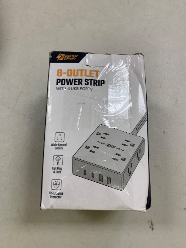 Photo 1 of 15Ft Extension Cord with Multiple Outlets, Flat Plug Power Strip Surge Protector with 15 Ft Long Cord, 8 Outlet 4 USB Ports (2 USB C), Desk Charging Station for Home Office, College Dorm Room