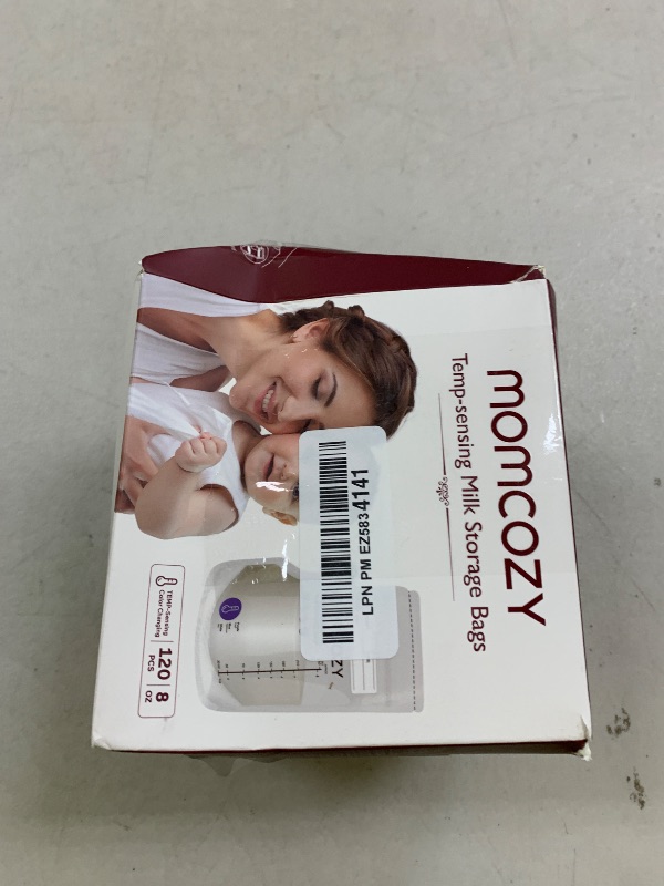 Photo 1 of Momcozy Easy Pour Breastmilk Storage Bag, 8Oz, Temp-Sensing Color Change, 120 Count Milk Bag with Self Standing for Breastfeeding, No Leak Presterilized for Freezer, Recyclable & BPA Free