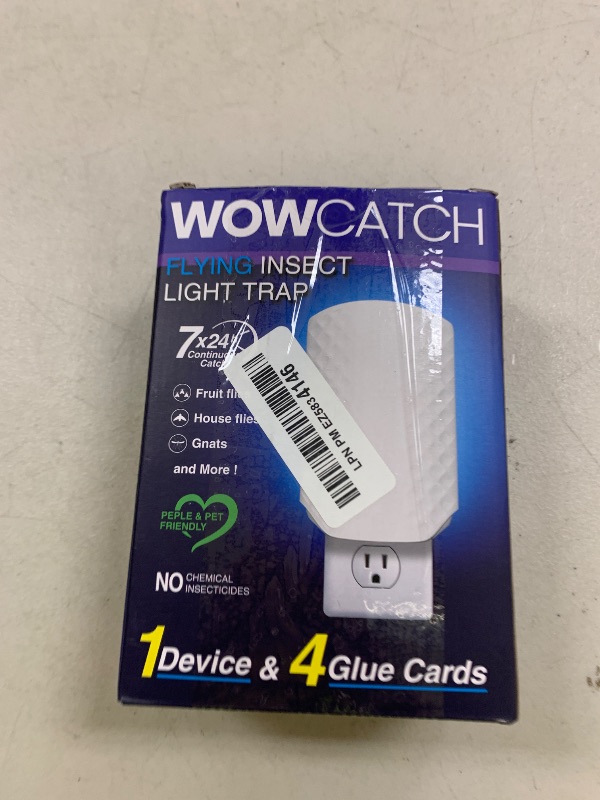Photo 1 of WowCatch Flying Insect Trap for Indoors, Bug Killer Light Trap for Fruit Flies, Gnats, Moths, and Houseflies, 1 Device + 4 Refills, Best Fly Traps for Home, Kitchen, Bedroom, Plant Area, Garages