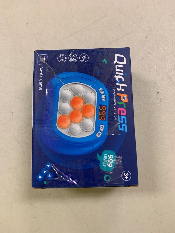 Photo 1 of Intoypad Pop Game Light Up Fidget Toy for Kids, 6 Modes LED Screen Quick Push Games Controller Electric Fidget Popper Game Bubble Road Trip Activities Car Games Birthday Gifts Toys for Kids Boys Blue