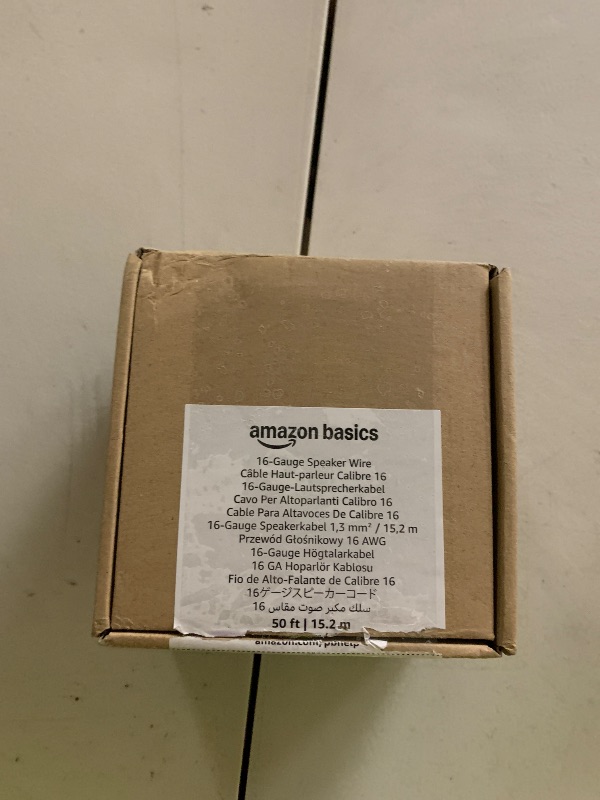 Photo 1 of Amazon Basics 16-Gauge Speaker Wire Cable, 50 feet, Transparent