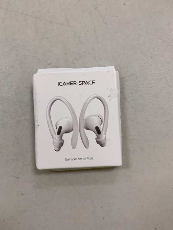 Photo 1 of ICARERSPACE 2 Pairs AirPods Ear Hooks for AirPods Pro 2, AirPods Pro, AirPods 4, 3, 2 & 1, Upgraded Anti Slip Sports Clip Hooks for AirPods 1, 2, 3, 4,Pro, Pro 2 – White