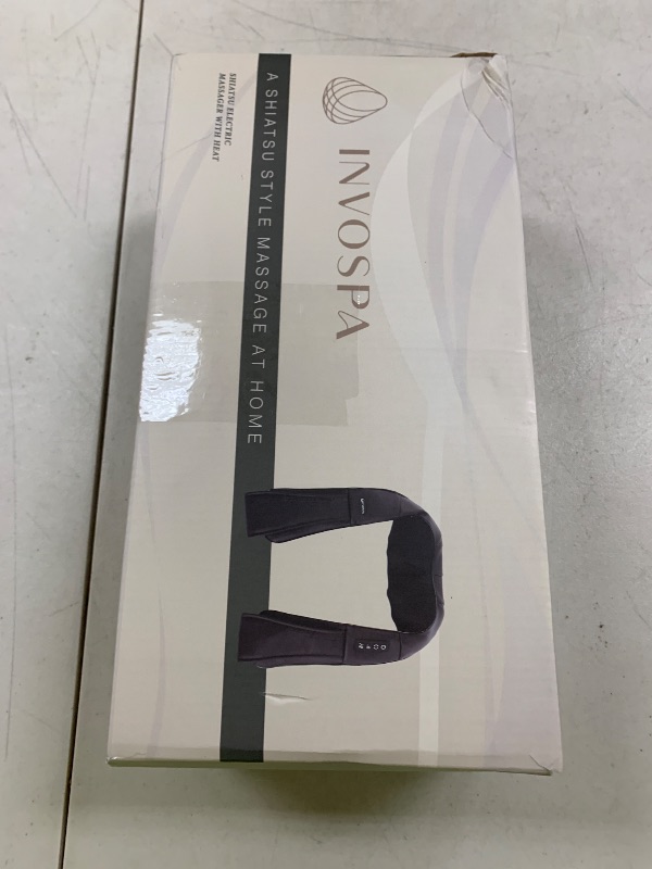 Photo 1 of InvoSpa Shiatsu Massager with Heat - Deep Tissue Kneading Pillow for Neck, Shoulders, and Back - Electric Full Body Massage