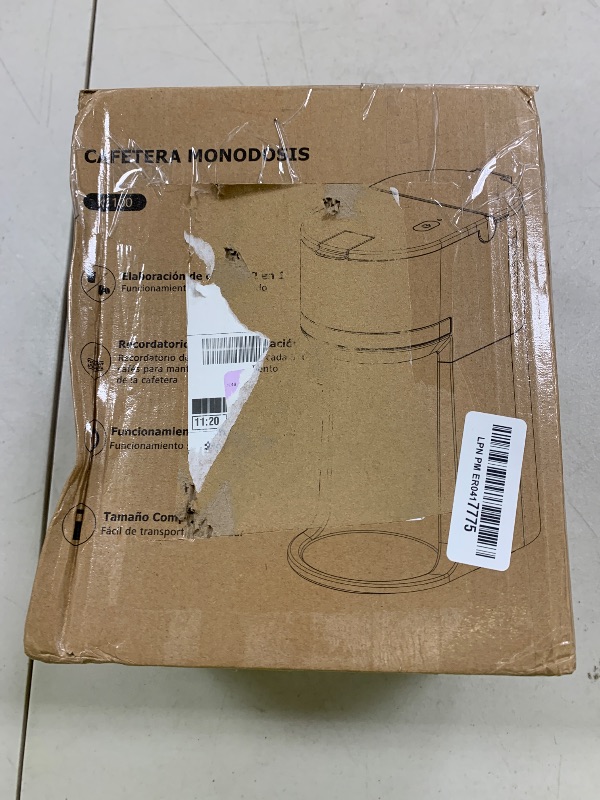 Photo 1 of Horavie Mini Single Serve Coffee Maker for K Cup and Ground Coffee, Fast Brew One Cup Coffee Machine with Descaling Reminder and Water Window, 6 to 12 oz. Brew Sizes, White