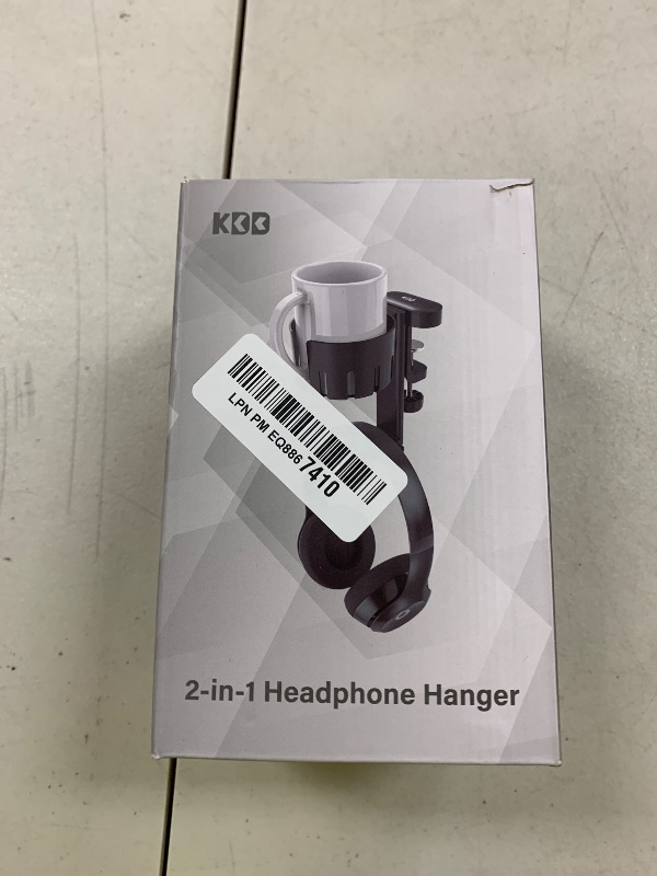 Photo 1 of KDD 2 in 1 Headphone Hanger with Desk Cup Holder - Under Desk Clamp Rotatable Headset Holder - Suitable for Coffee Mups, Water Cups, Headphone(Blue)