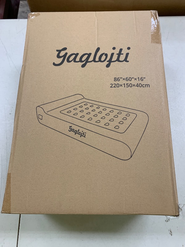 Photo 1 of Gaglojti 16" Queen Air Mattress Full with Built in Pump for Camping,Portable Blow up Mattress with Carry Bag,High-Speed Pump,Luxury Inflatable Mattress Comfort Flocked Airbed for Guest,Home(Khaki)