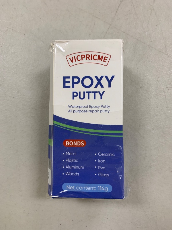 Photo 1 of VICPRICME Epoxy Putty Stick, 120 g 2 Part epoxy Quick Repair Adhesive, Hard and Fast Repair for Pools, heaters, Bonds to Metal, Plastic, Wood, Glass, Ceramic Crack Filler, Heat and Waterproof