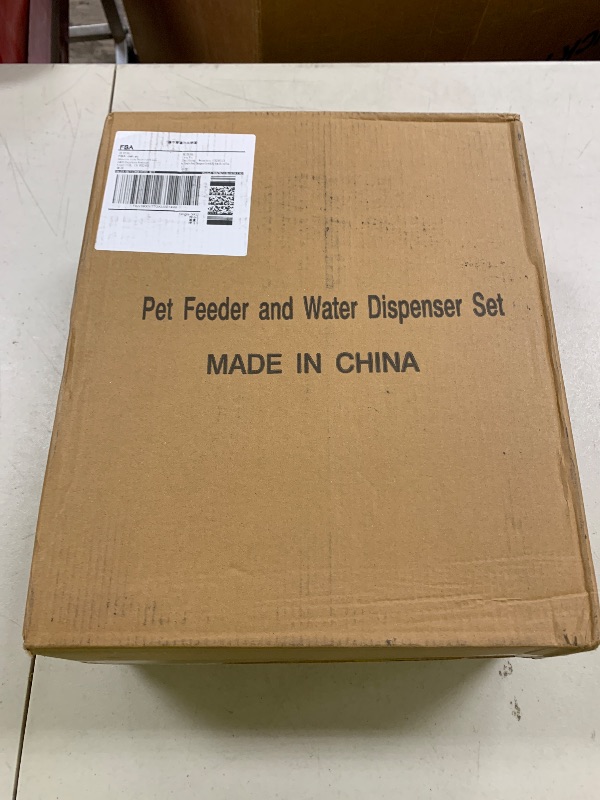 Photo 1 of NKECOBJI Gravity Pet Feeder and Water Dispenser Set, Automatic Dog Feeder and Dog Water Dispenser for Dogs Cats Pets Animals Large Capacity(3.8L)