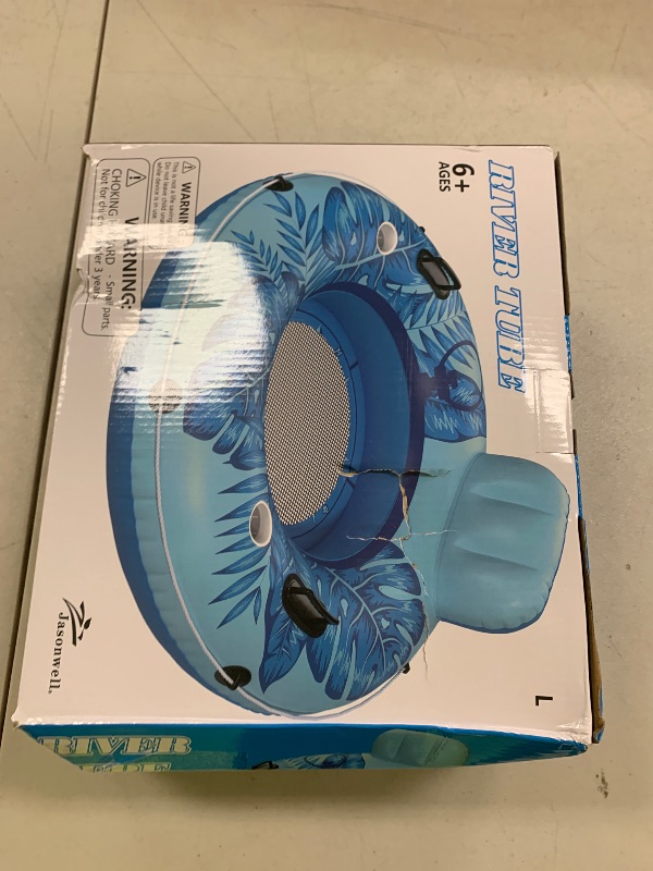 Photo 1 of Jasonwell Inflatable River Tube Float - Heavy Duty River Float Pool Floats Lake Premium Water Tubes for Floating Recreational River Raft Lounge Floaties with 2 Cup Holders for Adult