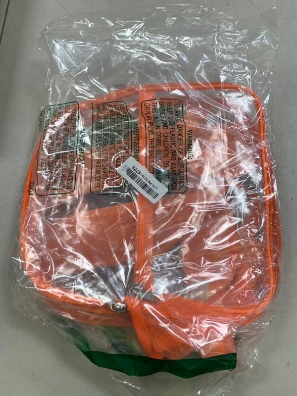 Photo 1 of Paxiland Clear Backpack Stadium Approved 12×12×6 with Reinforced and Wider Shoulder Straps, Small Clear Bag for Schools, Concerts, Work, Festivals and Sporting Events - Orange