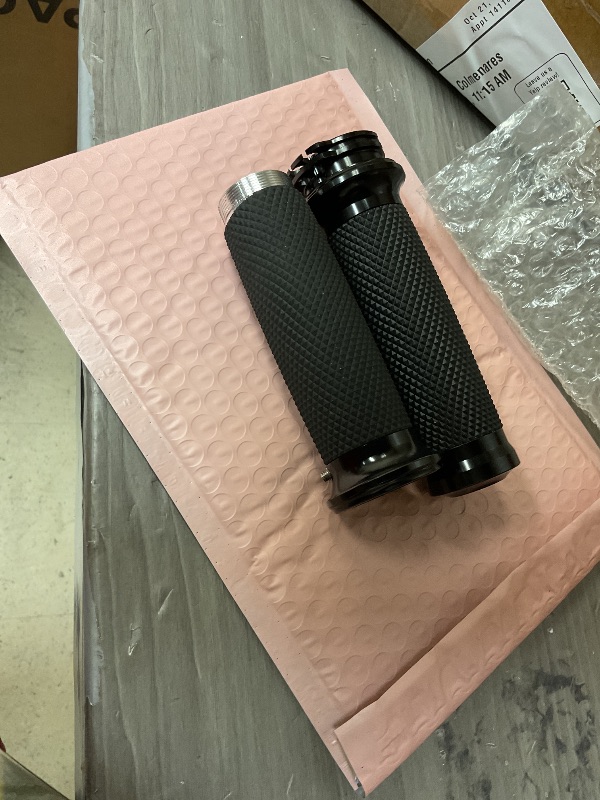 Photo 1 of EATAKWARD Universal Motorcycle Hand Grips 1 inch, Black Handlebar Grips Replacement for Harley Honda Yamaha Kawasaki Suzuki Bobber Chopper Cafe Racer BWM Motorcycles