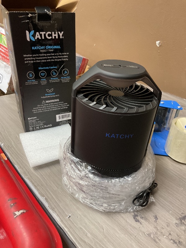 Photo 1 of Katchy Indoor Insect Trap - Catcher & Killer for Mosquitos, Gnats, Moths, Fruit Flies - Non-Zapper Traps for Inside Your Home - Catch Insects Indoors with Suction, Bug Light & Sticky Glue (Black)