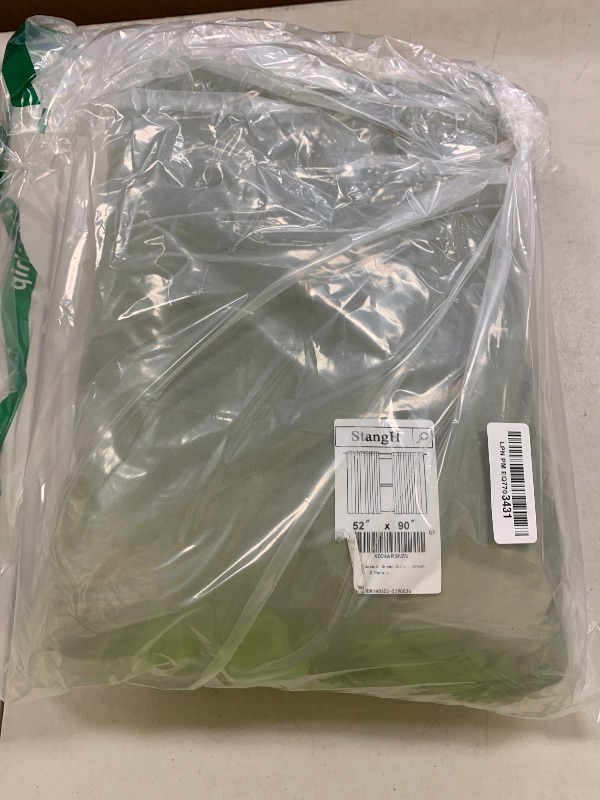 Photo 1 of StangH Blackout Green Curtains for Living Room Sage Green Super Soft Velvet Thermal Insulated Sliding Door Drapes Back Tab Hook Belt Thick Panels for Bedroom, W52 x L90, 2 Panels