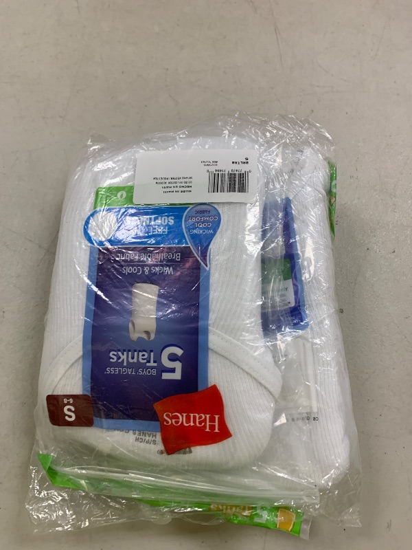 Photo 1 of Hanes Boys' Tank Undershirt, EcoSmart Cotton Shirt, Multiple Packs Available, Assorted, Small