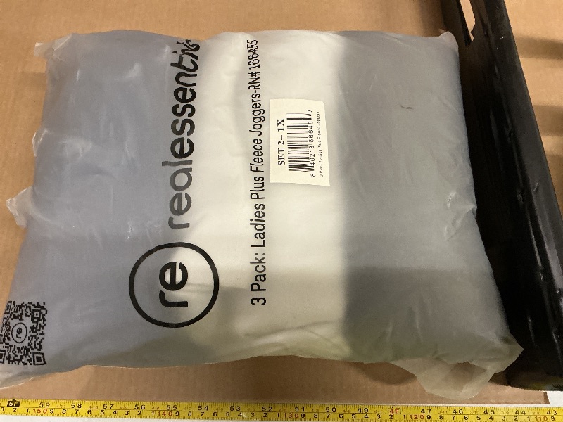 Photo 1 of 1x.     Real Essentials 3 Pack: Women's Ultra-Soft & Warm Fleece Joggers Sweatpants with Pocket 