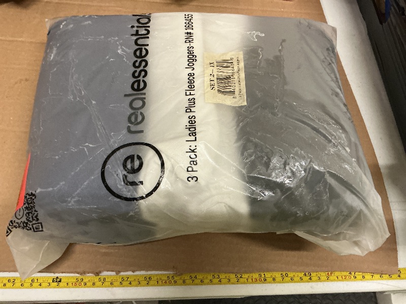 Photo 1 of 2XL. Real Essentials 3 Pack: Women's Ultra-Soft & Warm Fleece Joggers Sweatpants