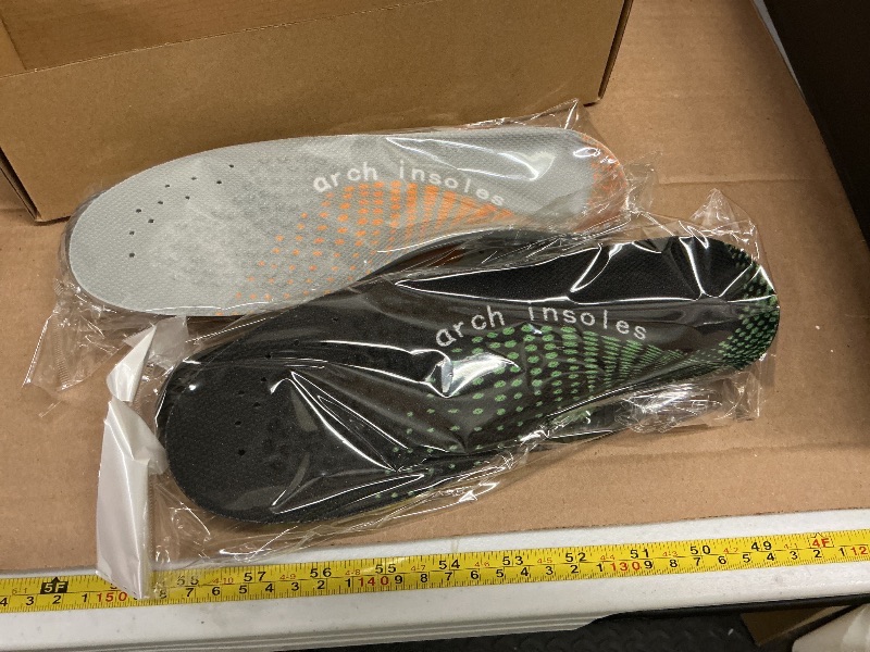 Photo 1 of 2Pairs,Insoles Men Work Boots Standing All Day High Arch Heavy Duty Support Flat Feet Orthopedic Insoles for 220+lbs Work Insoles Relief Plantar Fasciitis Heel Pain?Black&Grey? S