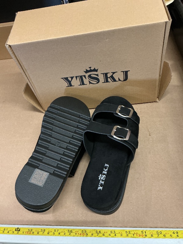 Photo 1 of 7.    YTSKJ Platform Sandals Women Footwear Open Toe Slide Leather Beach Summer Wedges with Non-Slip Lightweight Wedge Sandals for Women