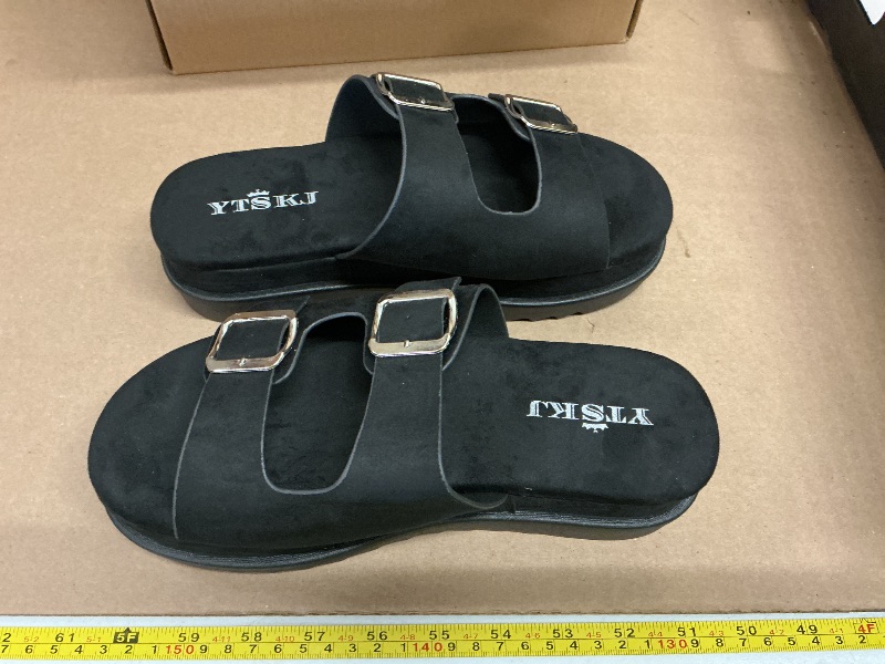 Photo 1 of 7.    YTSKJ Platform Sandals Women Footwear Open Toe Slide Leather Beach Summer Wedges with Non-Slip Lightweight Wedge Sandals for Women