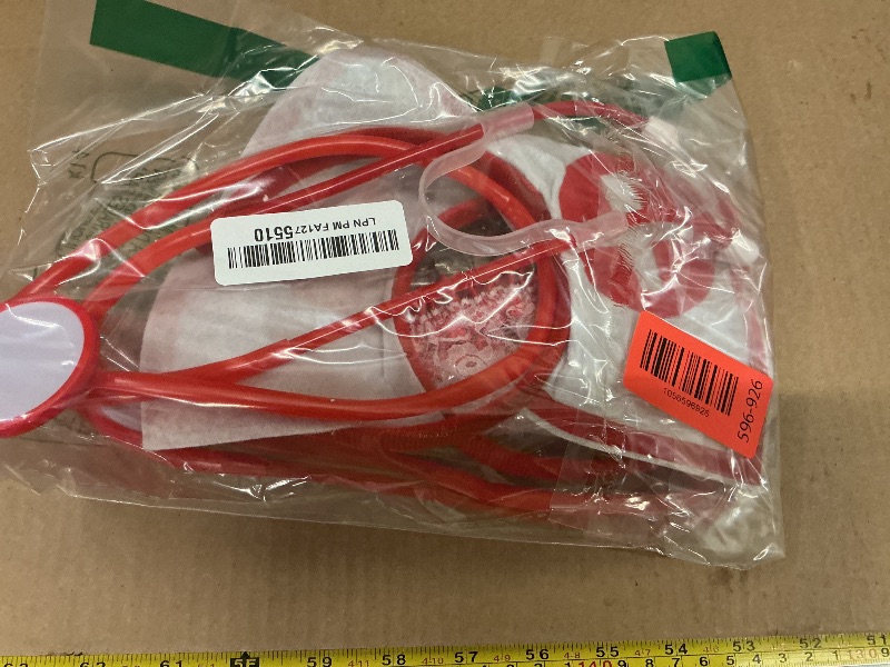 Photo 1 of 8-Piece Nurse Costume Accessories Kit with 2 Red Hat Headband, 2 Stethoscope, 2 Pen and 2 Lace Garters for Halloween, Cosplay & Role-Play Events