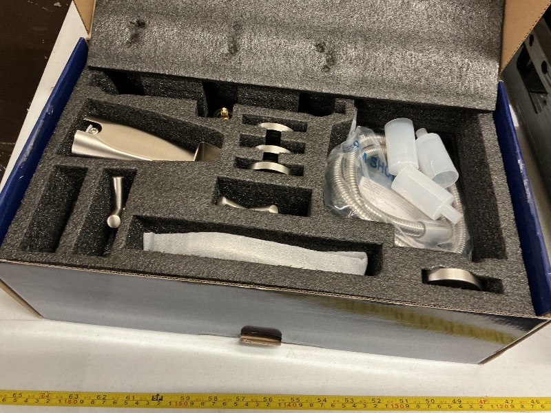 Photo 1 of 3 Handles Tub Shower Faucet Set with 10 Spray Handheld Shower 4.7 Inch Shower Handheld Shower Tub Kit Wall Mounted Shower System with Tub Spout Brushed Nickel Shower Fixtures Tub and Shower Trim Kit