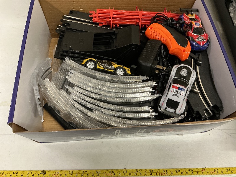 Photo 1 of 3 IN 1 Slot Car Race Track Sets with 4 High Speed Slot Cars, Electric Race Car Track Include Circular Overpass Flash Tracks, 1:43 Remote Control Track Car Game Toys Gifts for Adults Boys Ages 6 7 8-12