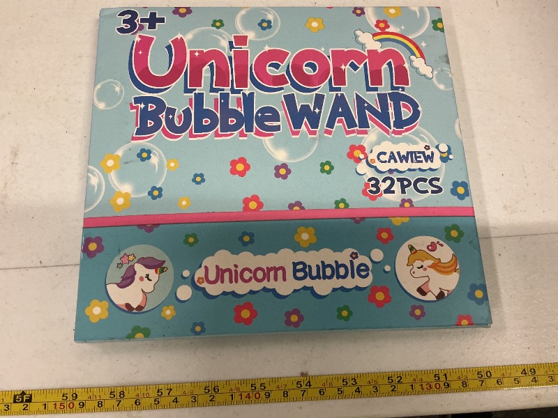 Photo 1 of 32 Piece Mini Unicorn Bubble Wand with Gift Box, Pastel Unicorn Party Favors for Kid, Toddler Girl Birthday Parties Decoration, Goodie Bag Stuffers Supplies, Bubbles Gift Toy Bulk, Carnival Prizes