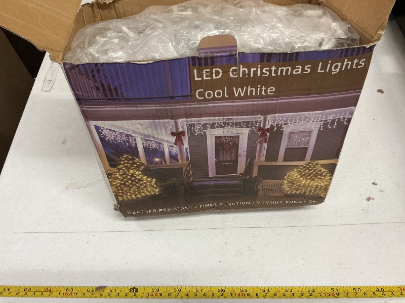 Photo 1 of 1620 LED 164FT Christmas Lights 360 Drops, Outdoor Hanging lights with 8 Modes & Timer Memory, Outsite Waterproof Curtain String Lights for House Fence Tree Holiday Halloween Decorations (Cool White)