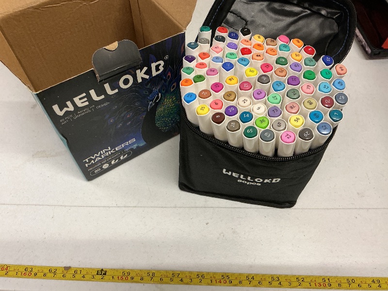 Photo 1 of 80 Colors Dual Tip Acrylic Paint Markers, Fabric Markers, Brush Tip Permanent Acrylic Paint Pens for Wood, Glass, Rocks, Paper, Coloring book,Ceramic,DIY Crafts for Adults,Kids and Art School Supplies