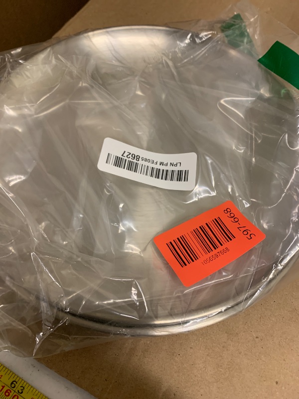 Photo 1 of 18/8 Stainless Steel Dinner Plate for Main Dishes, Grilled Meat, Dessert, Salad, and Fruit - 9 Inches (23 cm) Large Capacity(4pc, 9in)