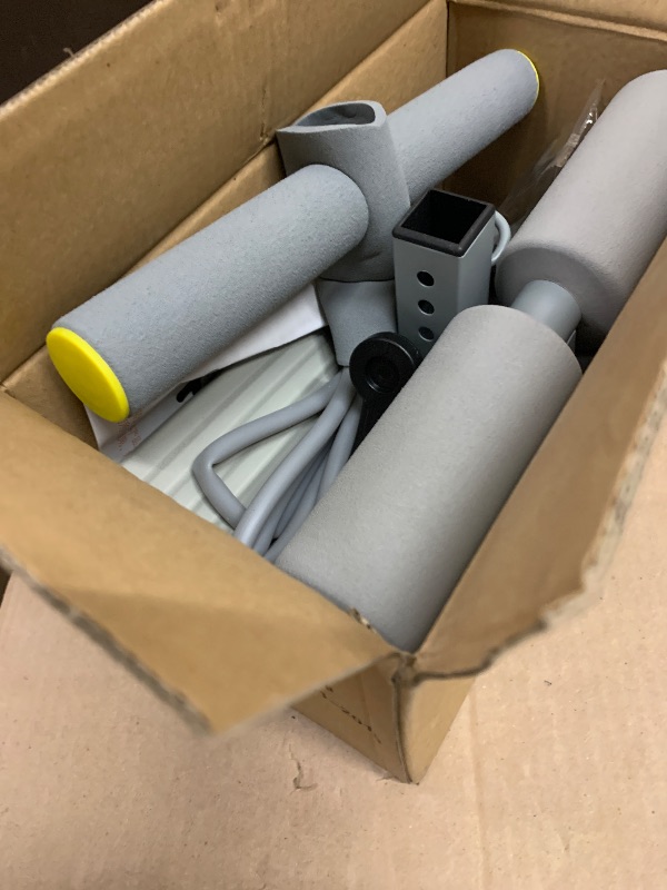 Photo 1 of abs master sit up bar,sit ups foot holder with Elastic 2 Suction Cups and Pull Rope Portable Sit Up Assistant Device for Home Workout (grey+)