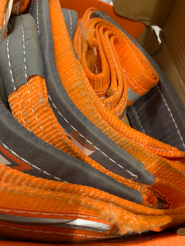 Photo 1 of 2Packs 3”x10Ft Super Sturdy Lift Sling Straps 25000 Lbs Breaking Load Capacity Heavy Duty Lifting Sling Moving Straps Tree Saver Crane Strap Recovery Reusable Straps Tow Strap Pull Hoist Endless Strap