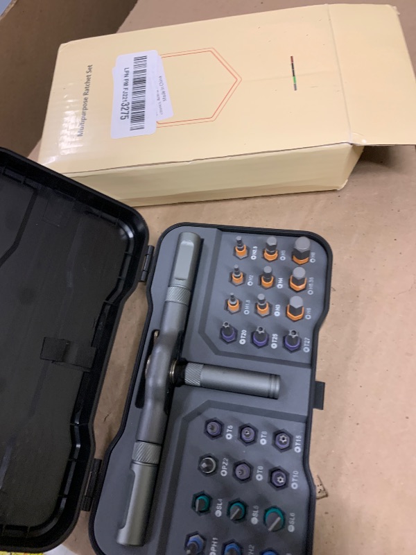 Photo 1 of 24 in 1 Magnetic Ratchet Screwdriver Set, Magnetic Precision Bits with Detachable Handle & Case, Multi-Function Repair Tool with Reversible High Torque Drive Handle for DIY, PC, Auto & Home Repair