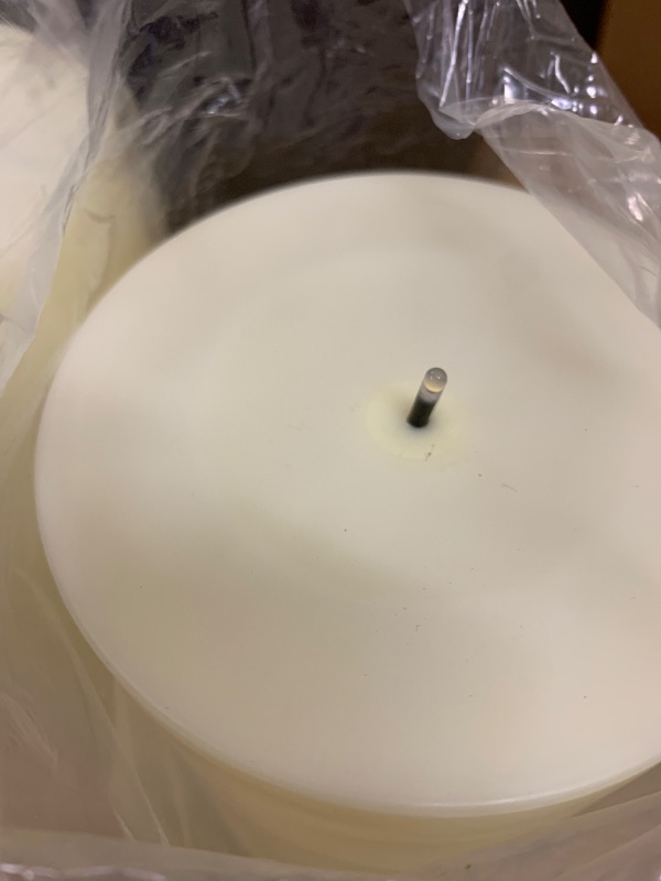 Photo 1 of 14" x 4" Large Outdoor Candles with Timer Waterproof Flickering LED Flameless Candles Battery Operated with Remote Fake Pillar Candles Realistic for Patio Porch Lanterns, Ivory 2 Pack