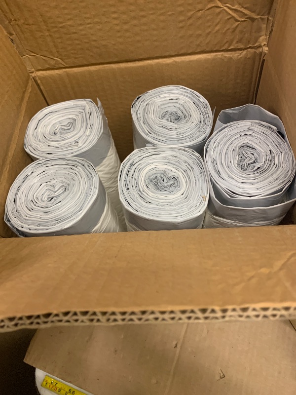 Photo 1 of 20 Gallon Large Drawstring Trash Bags Fit 20-21 Outdoor Lawn and Leaf Bags, White