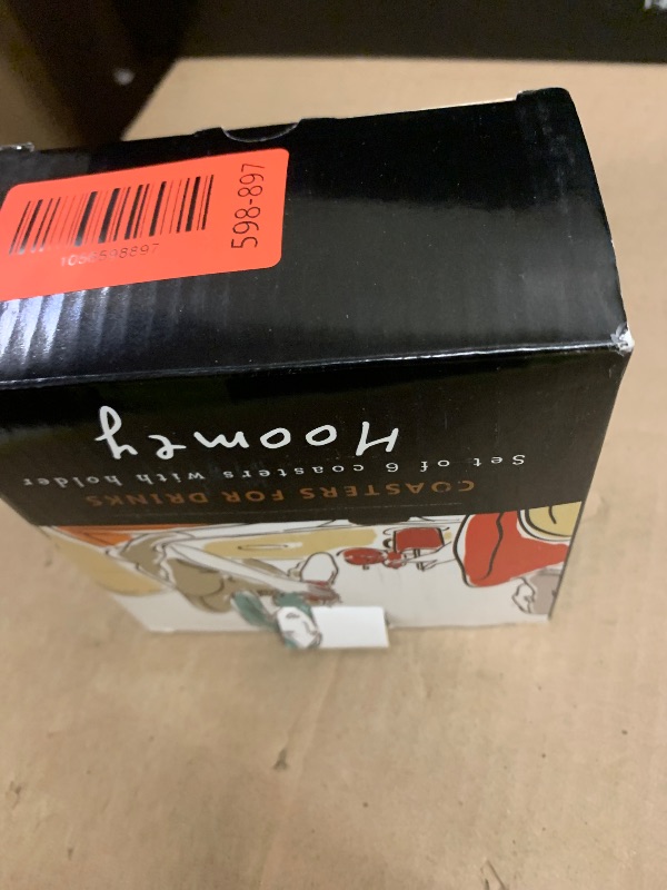 Photo 1 of 3pcs only. Hoomey Coasters for Drinks, Absorbent Drink Coasters with Holder, Rustic Ceramic Drink Coasters with Cork Backing for Table Protection, Housewarming Gifts, Farmhouse Décor