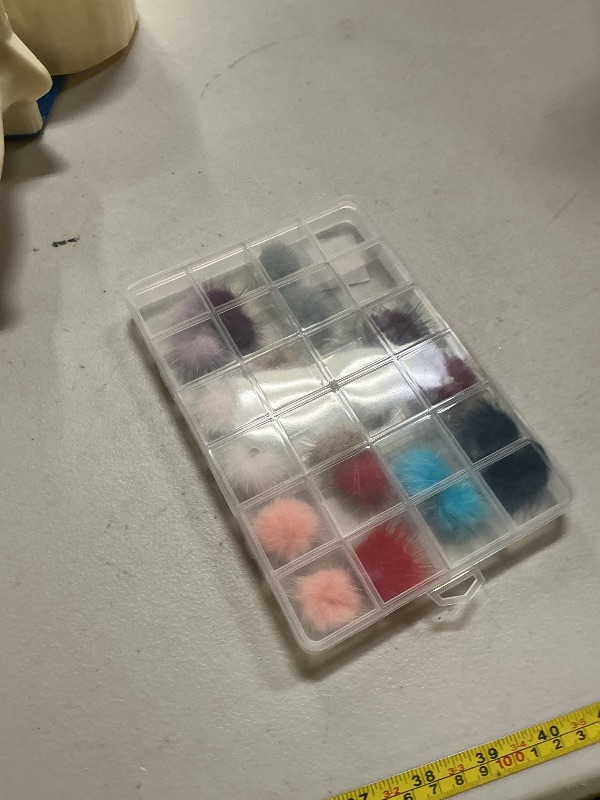 Photo 1 of 24 Pieces 3D Nail Art Fluffy Pom Balls Kawaii Nail Charms Detachable Magnetic Nail Pom Pom Nail Accessories Nail Design Nail Supply Nail Art Kit Stuff