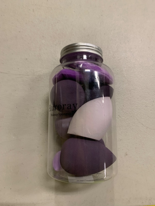 Photo 1 of 14 Pcs Makeup Sponge Set, Beauty Sponges Blender with 4 Pcs Powder Puff and 4 Pcs Mini Make up Sponges for Liquid,Foundation,Powder,Concealer,Cream (Purple)
