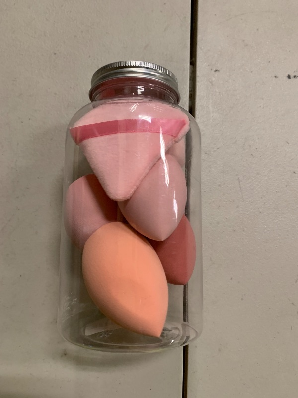 Photo 1 of 14 Pcs Makeup Sponge Set,Beauty Sponges Blender with 4 Pcs Powder Puff and 4 Pcs Mini Make up Sponges Valentine's Day,Mother's Day for Women Liquid,Foundation,Powder,Concealer,Cream(Pink)