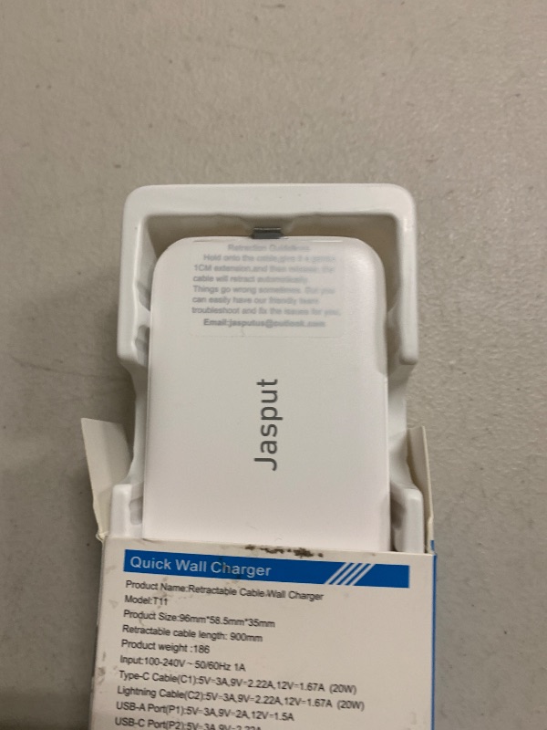 Photo 1 of 4 in 1 Retractable Wall Charger with Dual Cables,40W Retractable Phone Charger Wall Plug with Dual USB Ports,20W USB C Chargers Block Fast Charging for iPhone 17 16 15 14 13,LG, Galaxy S24 23,Pixel