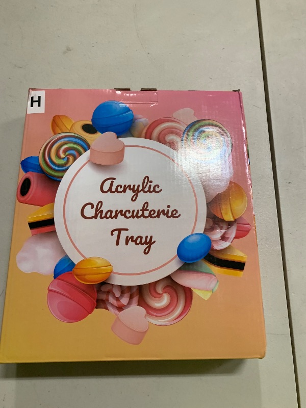 Photo 1 of 11" Acrylic Letter Charcuterie Tray, Charcuterie Letters Fillable Box for Food, Reusable Serving Cake Candy Dish Display Tray for Birthday Anniversary Party Decoration (Letter H)