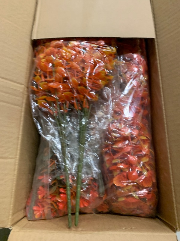 Photo 1 of 16 Pcs Fall Artificial Mums Flower Bouquet Set with 4 Realistic Varieties, Autumn Greenery Artificial Flower for Porch Window Box Farmhouse Thanksgiving Home, Faux Flowers Decor for Outdoor Indoor