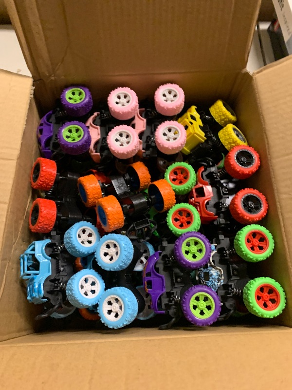 Photo 1 of 24 Pack Mini Monster Trucks Toys for Boys Girls Aged 3 and Above, Pull Back Truck Push and Go Friction Powered Car Toys Monster Truck Party Favors Birthday Decorations Classroom Prizes for Kids