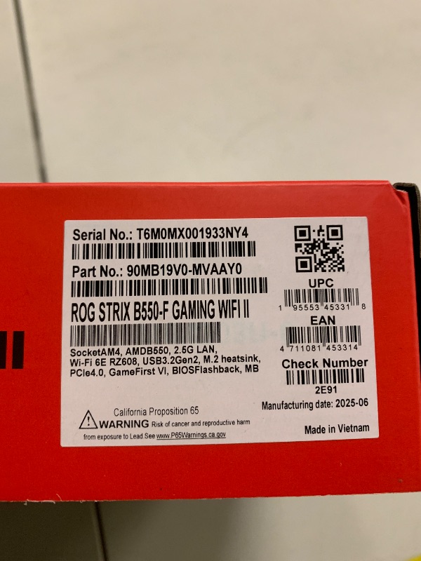 Photo 1 of ASUS ROG Strix B550-F Gaming WiFi II AMD Socket AM4 ATX DDR4 Motherboard