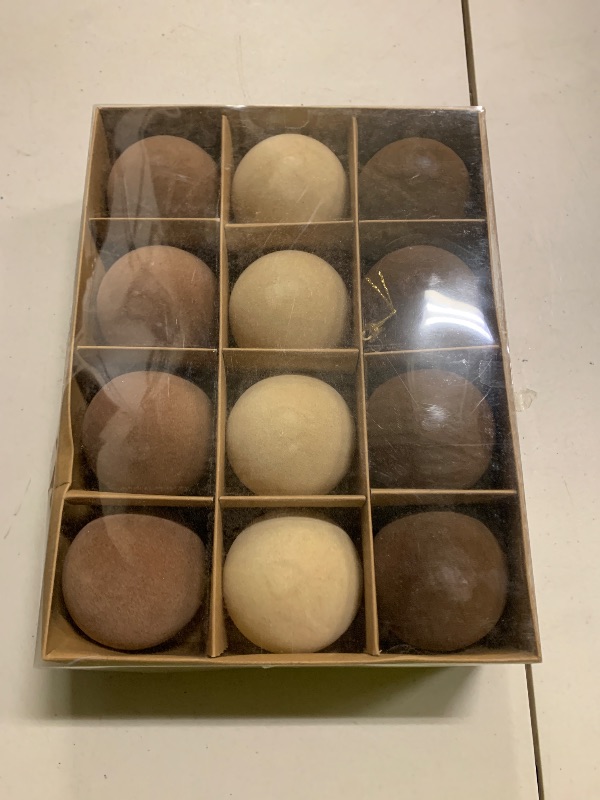 Photo 1 of 3.15inch Velvet Christmas Ornaments for Xmas Tree, 12 pcs Flocked Christmas Balls Set Assortment for Holiday Decor Multicolor