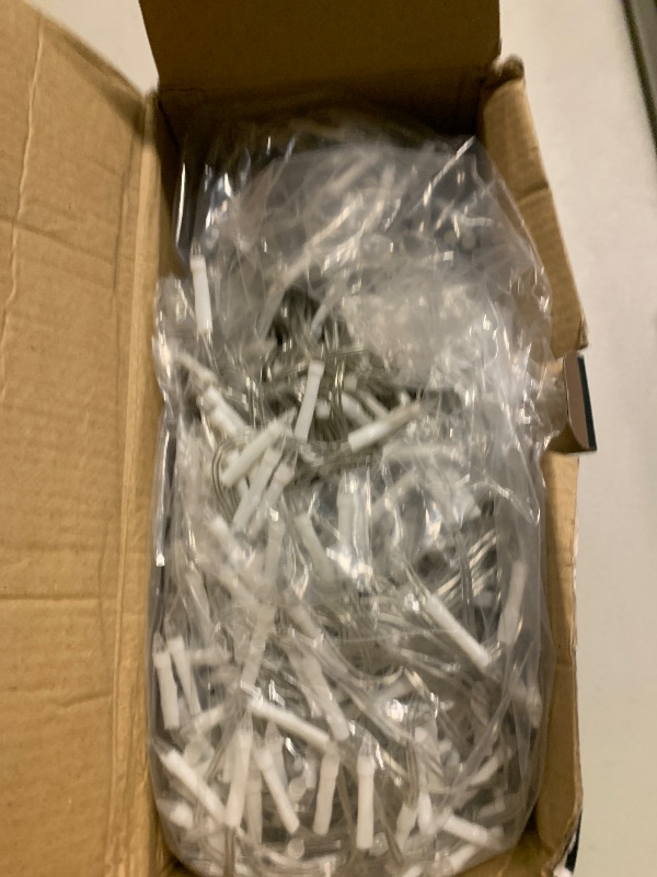 Photo 1 of 1296 LED 131FT Christmas Lights 288 Drops, Outdoor Hanging light with 8 Modes Timer, Plug in Curtain String Light Outdoor Waterproof for House Tree Holiday Wedding Party Outside Decor (Blue & White)