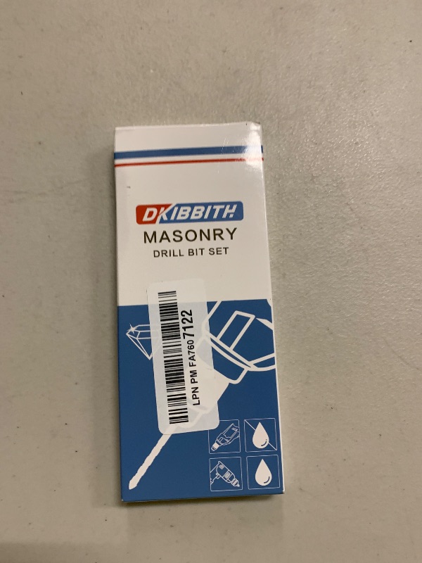 Photo 1 of 10-Piece Masonry Drill Bit Set for Concrete Tile Glass Ceramic Brick,1/8 to 1/2 Inch Drilling Bits with Triangle Handle,Tungsten Steel Alloy Tip.?Black?