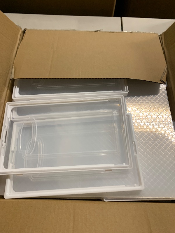 Photo 1 of 12 Pack Large Modular Clear Plastic Stackable Shoe Storage Organizer for Closet, Space Saving Versatile Sneaker Shoe Rack Containers Bins Holders, Portable Closet Organizers and Storage, White