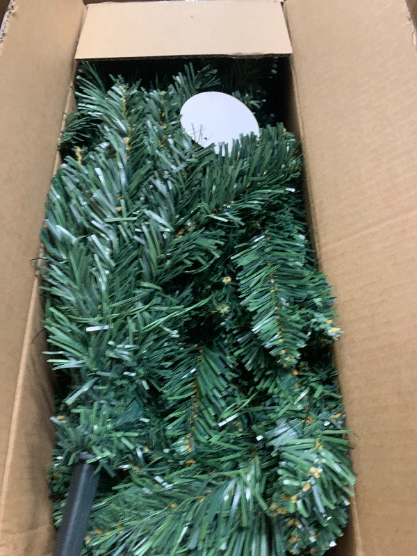 Photo 1 of 4ft Prelit Artificial Small Christmas Tree with Warm White Multi-Color LED Lights, Timer Battery Operated, Perfect for Xmas Tabletop Decorations, Home, Kitchen, Dining Table top Green